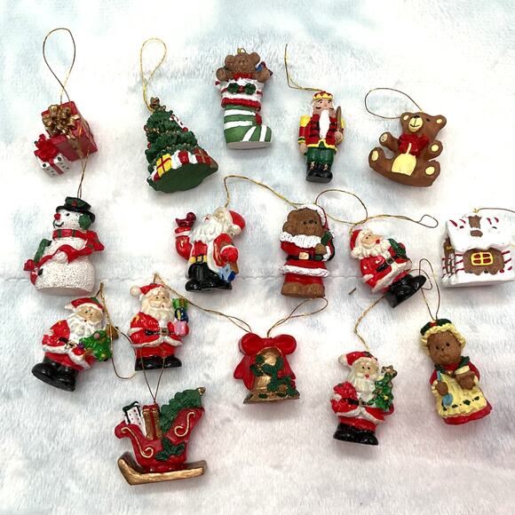 Christmas Ceramic Mini Ornaments set of 16 - Picture 1 of 10